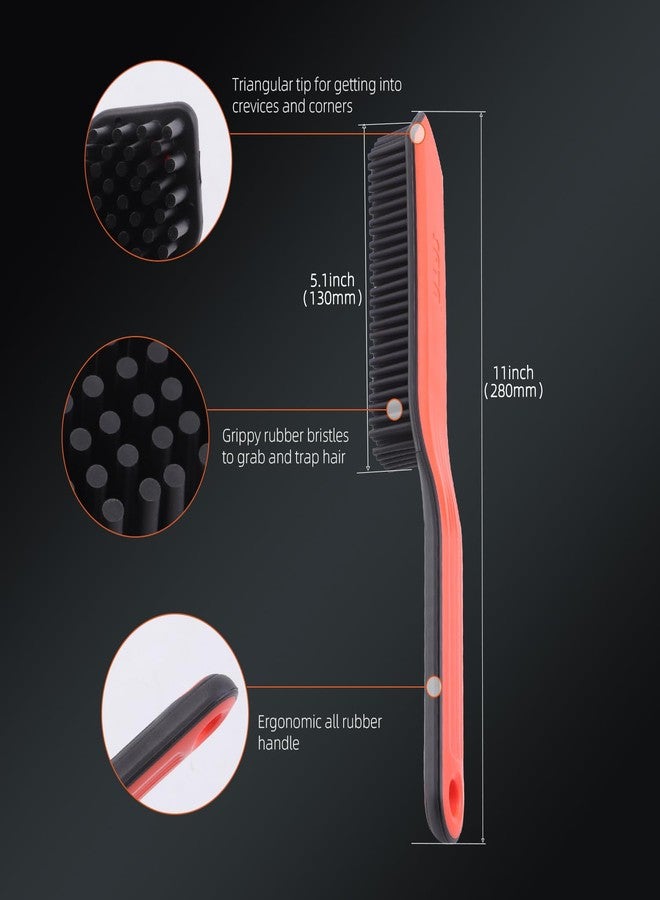 SPTA Pet Hair Brush, 2Pcs Pet Hair Removal Brush,Triangular Wedge Tip,Rubber Bristles to Trap and Remove Hair,Metal-Free Design,Ergonomic Design Great for Cars,Trucks,SUVs,RVs, Home,Furniture&More - Image 2